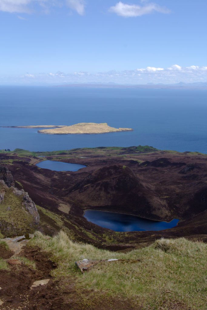 Vue sur la côte est de la péninsule de Trotternish depuis la randonnée du Quiraing